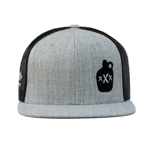 Moonshine Jug Snapback - Heather Grey/Black Mesh - Moonshine Mfg