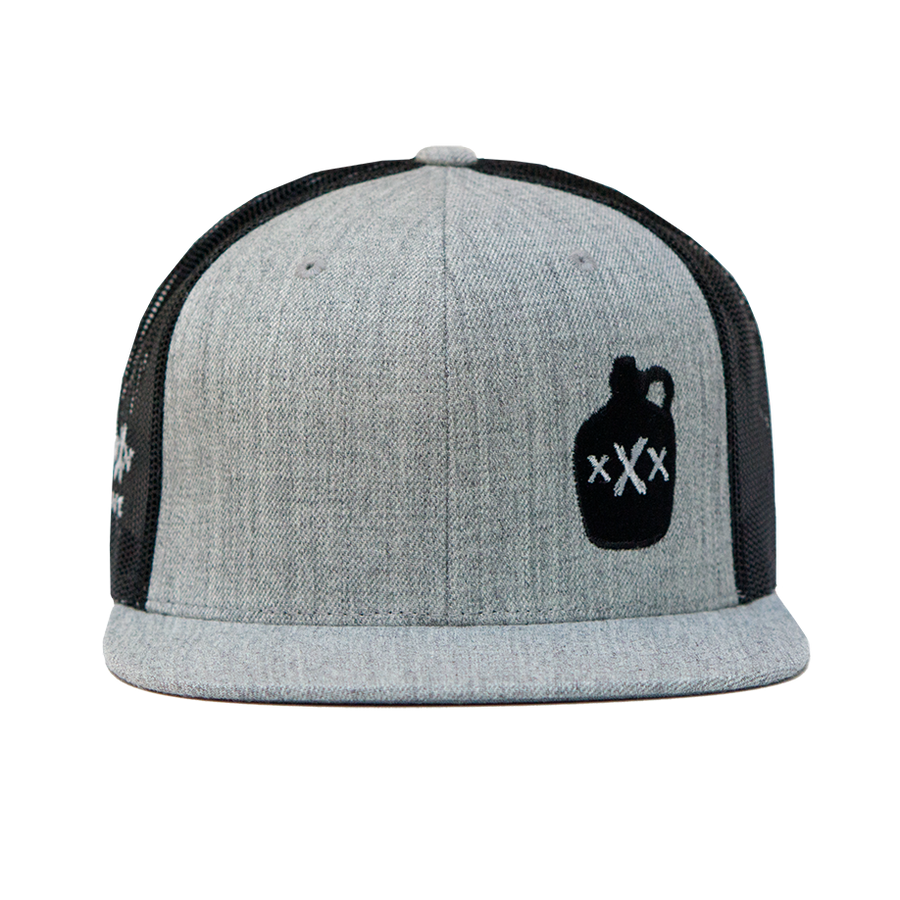 Moonshine Jug Snapback - Heather Grey/Black Mesh - Moonshine Mfg