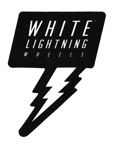 White Lightning Bolt Sticker - Moonshine Mfg