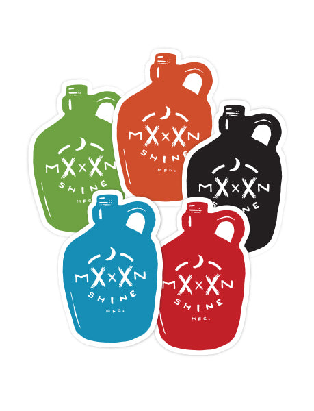 Moonshine Jug Sticker - Assorted Colors - Moonshine Mfg