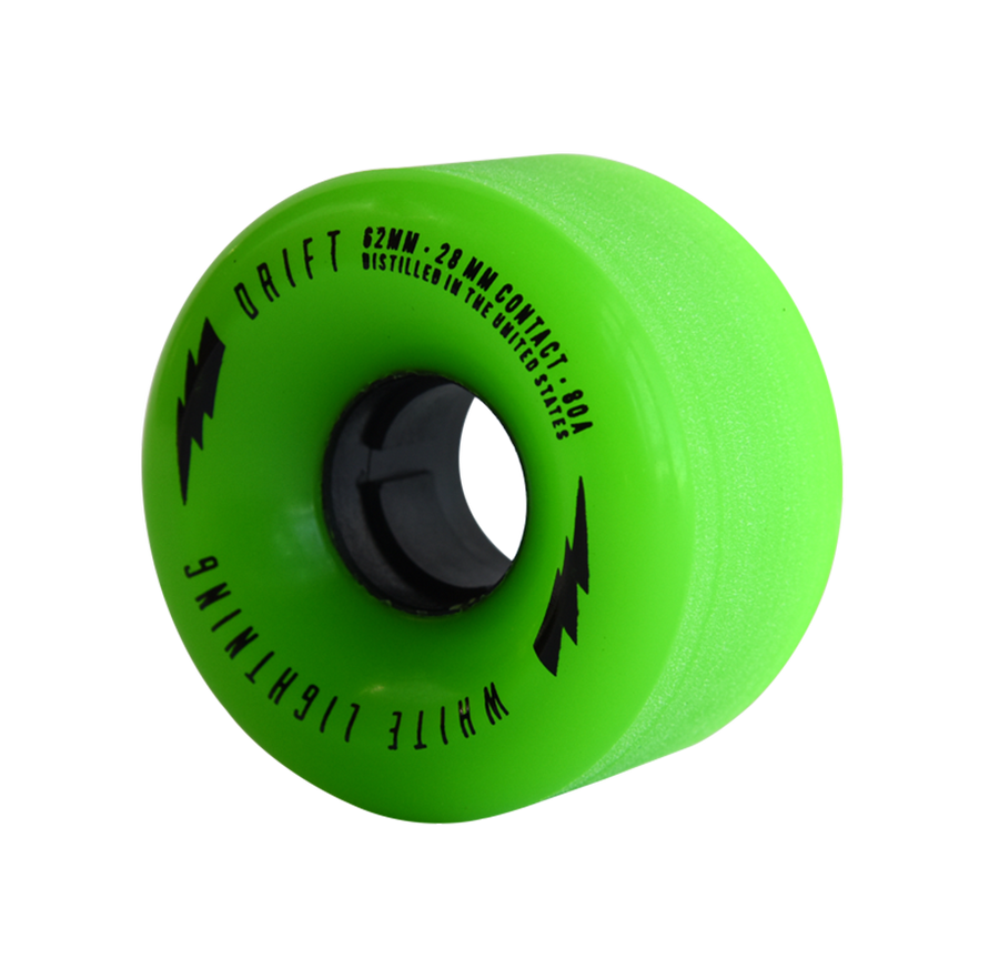 62mm DRIFT Green Wheel Set (80A, Centerset) - Moonshine Mfg